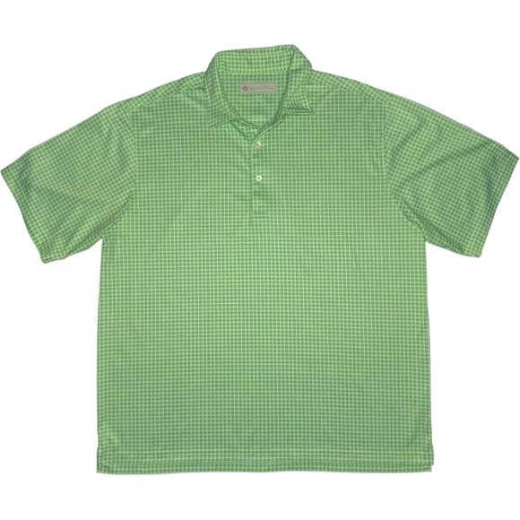 Donald Ross Other - Donald‎ Ross Men's XL Green and White Checked Short Sleeve Golf Polo Shirt